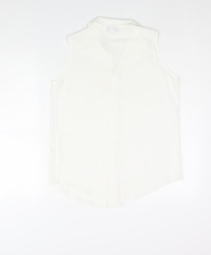 Principles Womens White Polyester Camisole Blouse Size 12 Collared