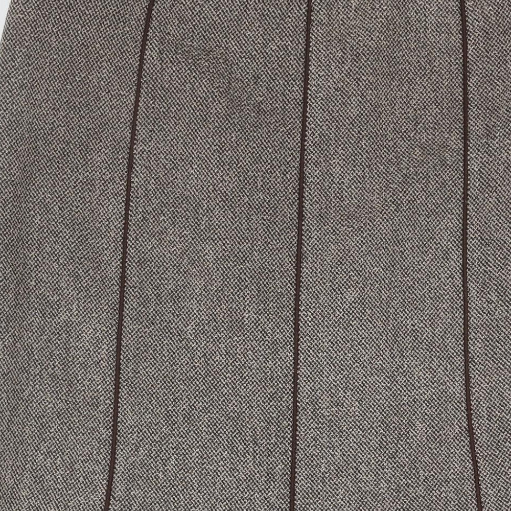 CC Womens Brown Polyester Trumpet Skirt Size 12 Zip - Piping Detail