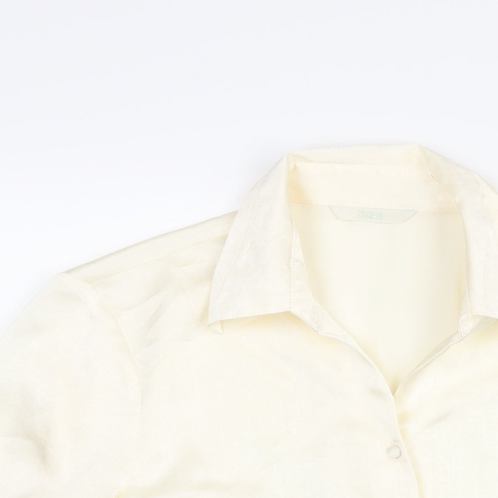 Womens UK Size 10 Marks and Spencer Ivory Basic Blouse