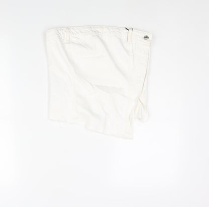 Womens UK Size L Zara White Cropped Blouse