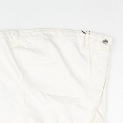 Womens UK Size L Zara White Cropped Blouse