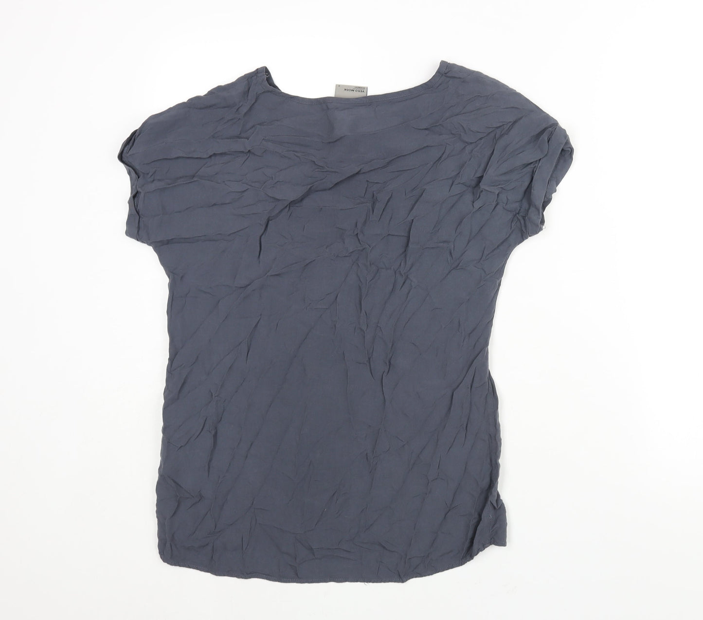 Womens UK Size S VERO MODA Grey Basic Blouse