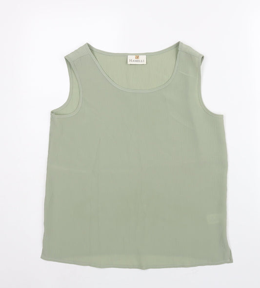 Womens UK Size 10 Hamells Green Camisole Blouse