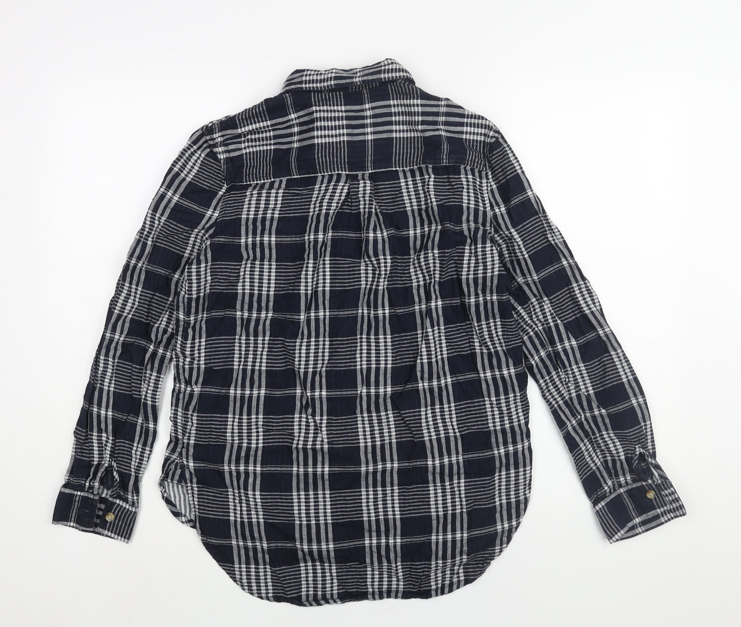 Womens UK Size 8 Marks and Spencer Blue Basic Button-Up