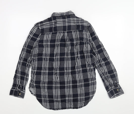Womens UK Size 8 Marks and Spencer Blue Basic Button-Up