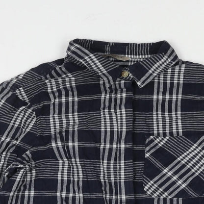 Womens UK Size 8 Marks and Spencer Blue Basic Button-Up