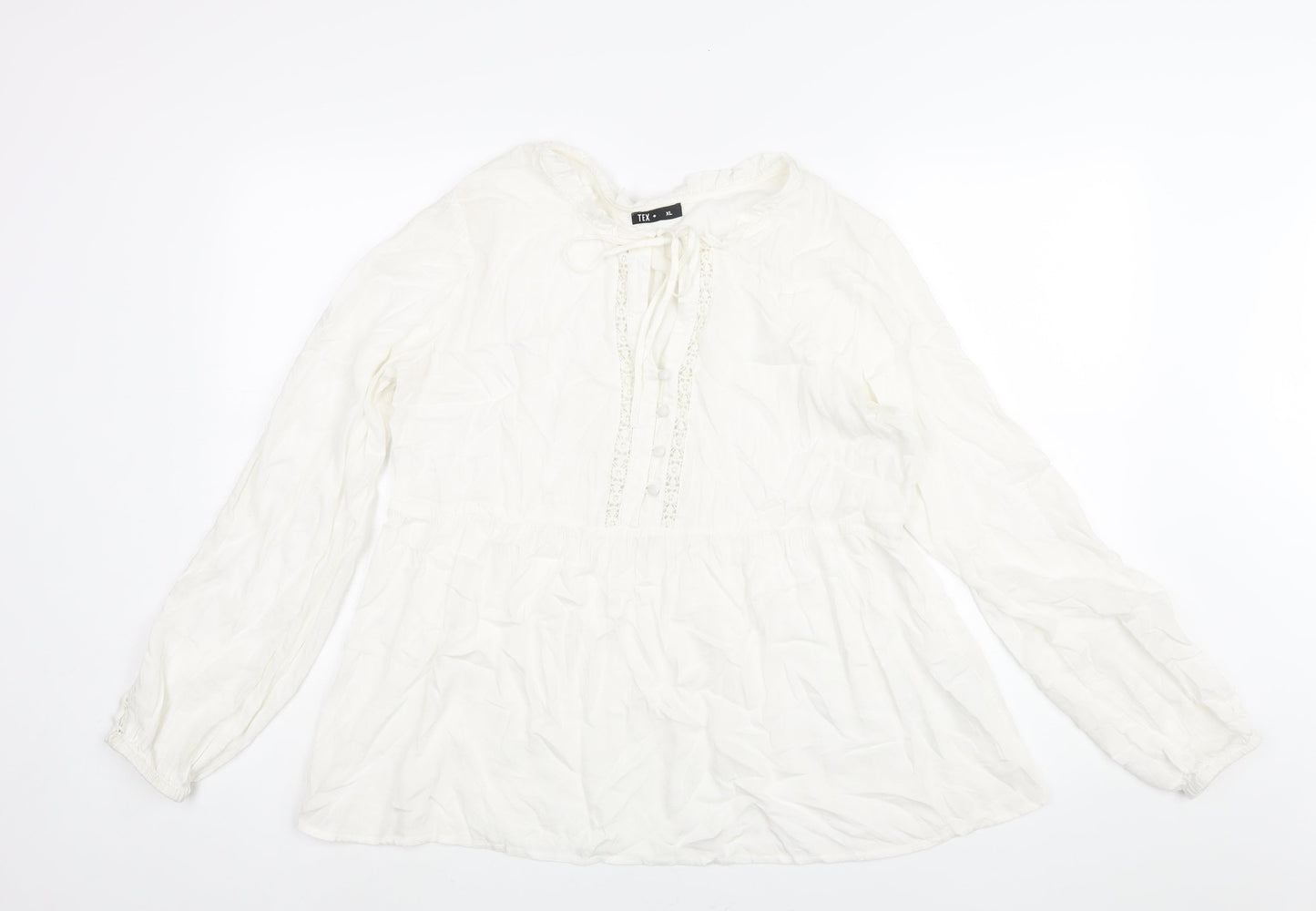 Womens UK Size XL TEX White Basic Blouse