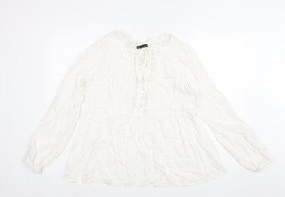 Womens UK Size XL TEX White Basic Blouse