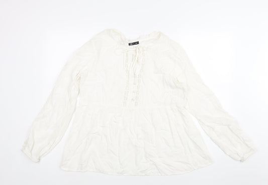 Womens UK Size XL TEX White Basic Blouse
