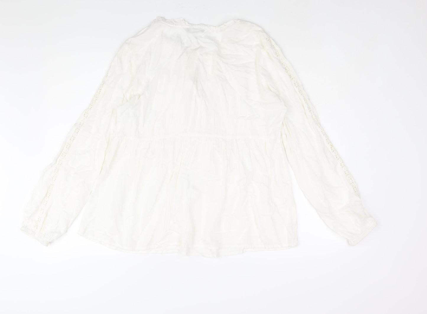 Womens UK Size XL TEX White Basic Blouse