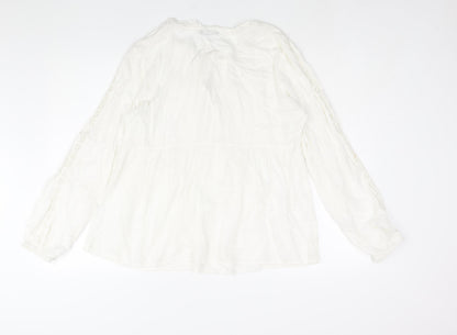 Womens UK Size XL TEX White Basic Blouse