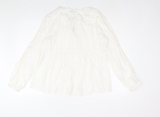 Womens UK Size XL TEX White Basic Blouse