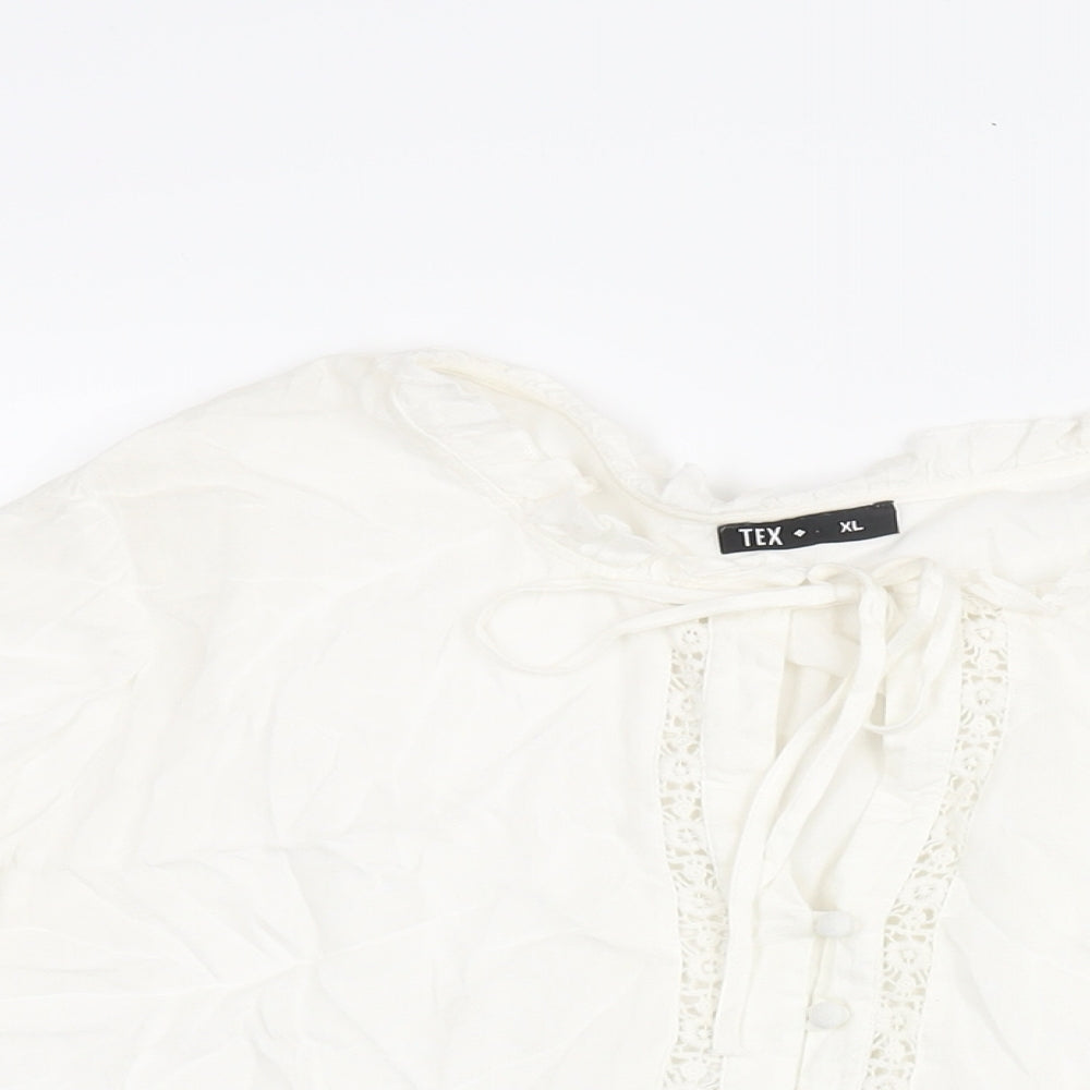 Womens UK Size XL TEX White Basic Blouse