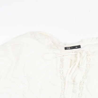 Womens UK Size XL TEX White Basic Blouse