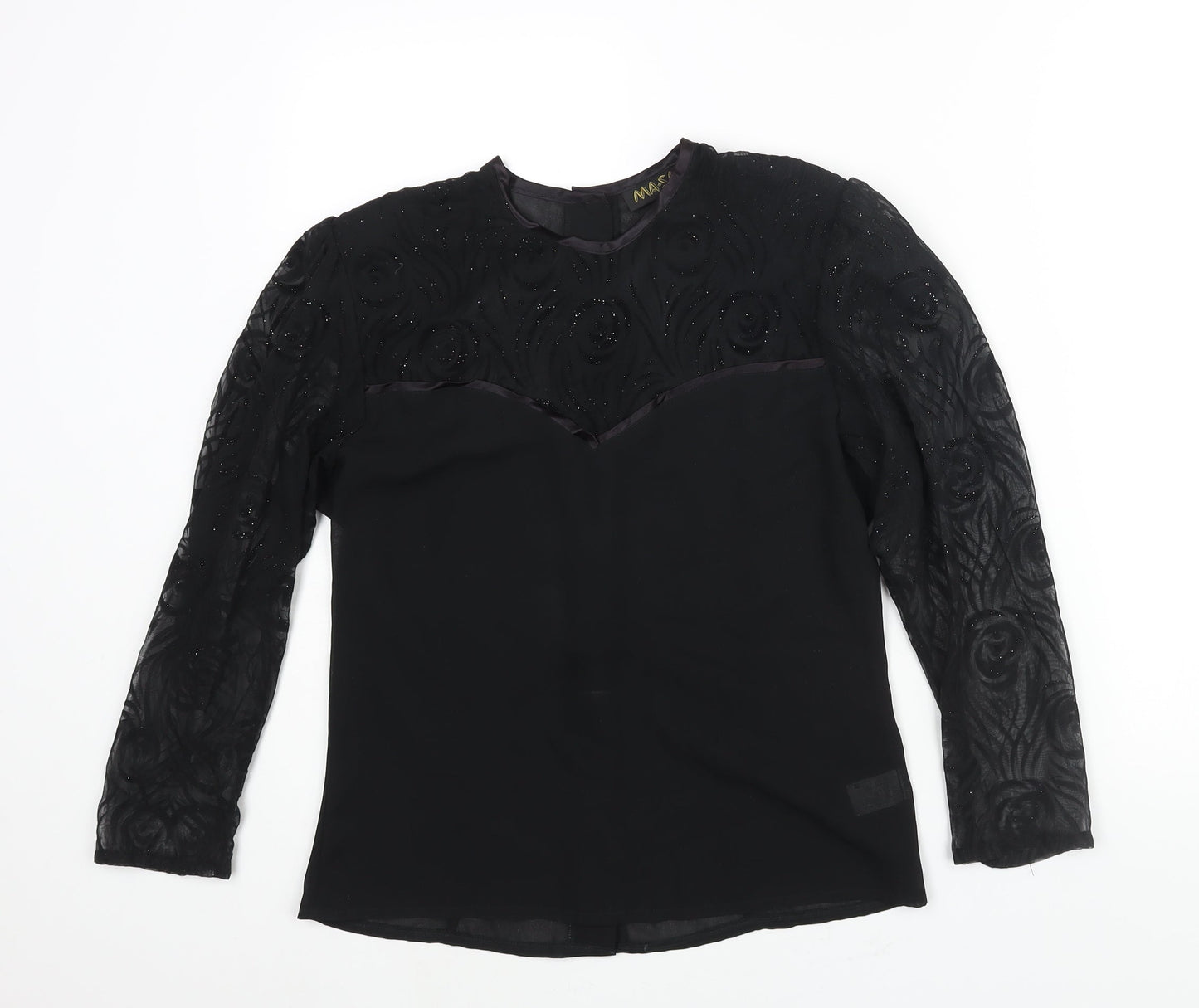 Womens UK Size 10 Masai Black Basic Blouse
