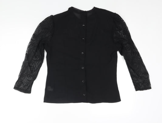 Womens UK Size 10 Masai Black Basic Blouse