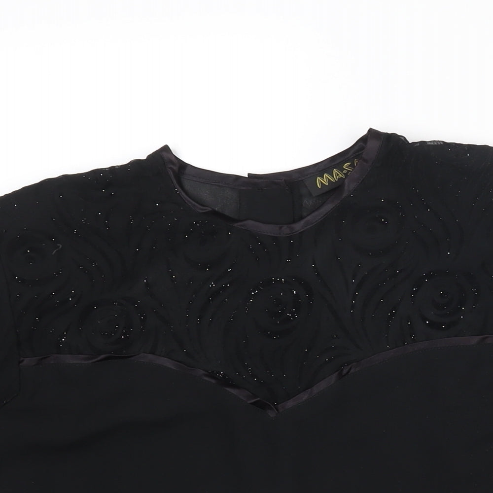 Womens UK Size 10 Masai Black Basic Blouse