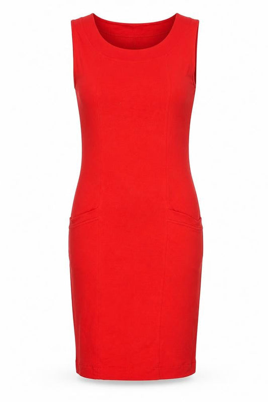 ASOS Womens Red Viscose Bodycon Size 12 Round Neck Pullover - Pockets
