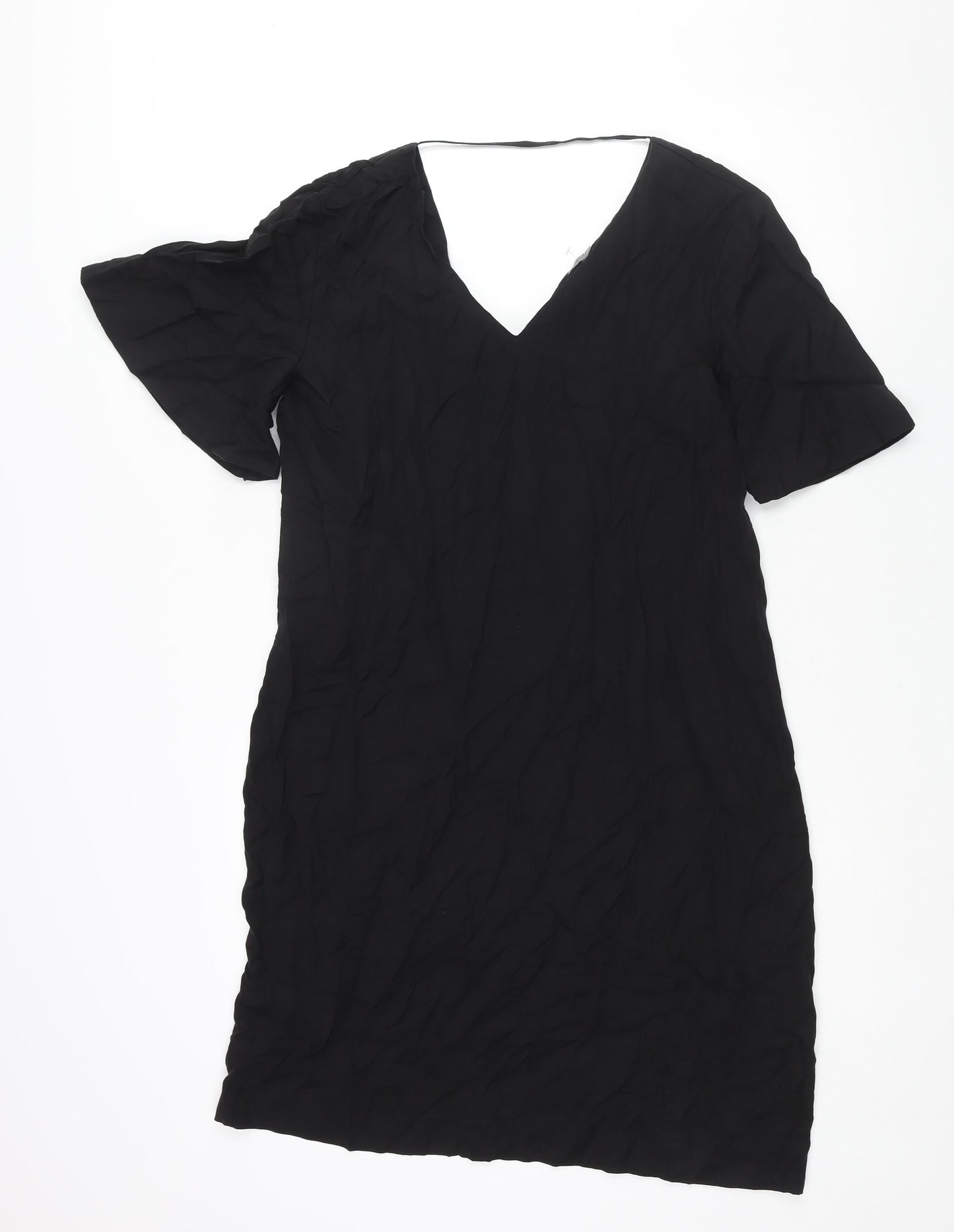 b.young Womens Black Lyocell Shift Size 10 V-Neck Pullover