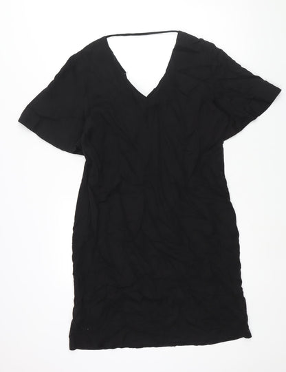 b.young Womens Black Lyocell Shift Size 10 V-Neck Pullover