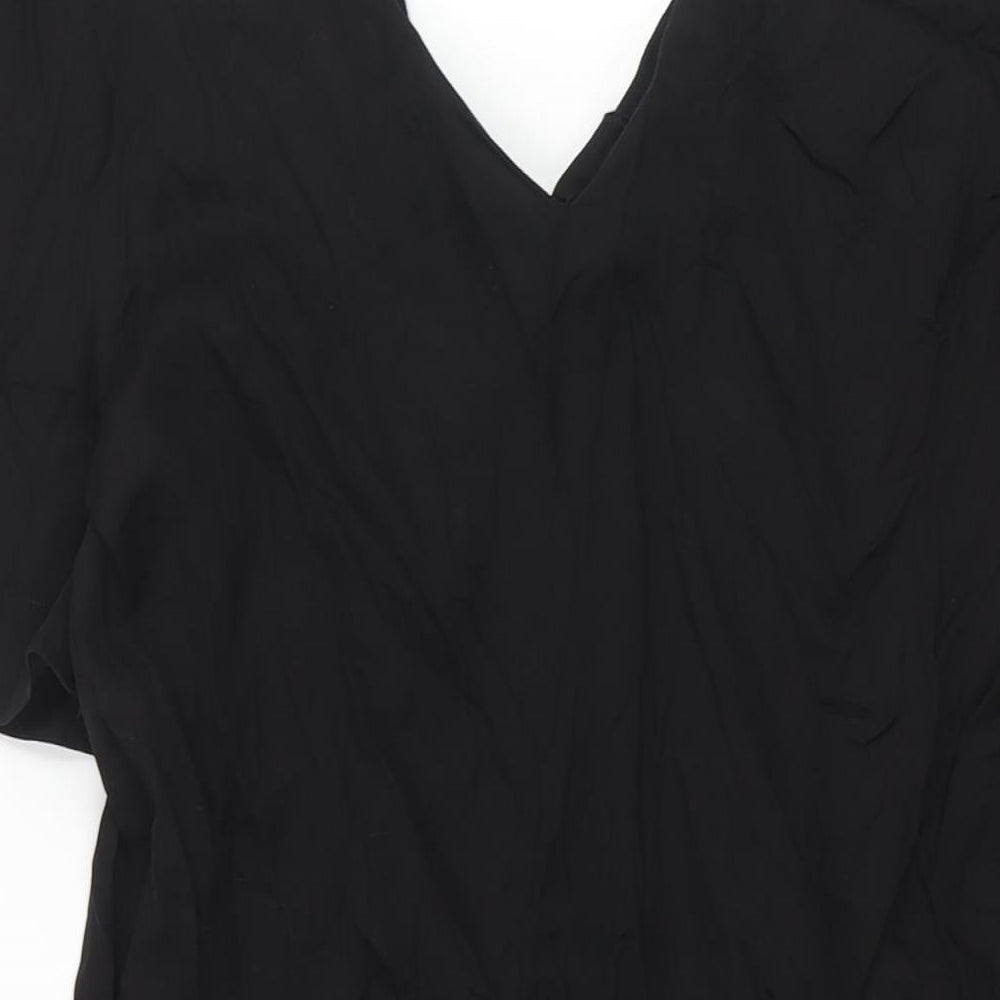 b.young Womens Black Lyocell Shift Size 10 V-Neck Pullover