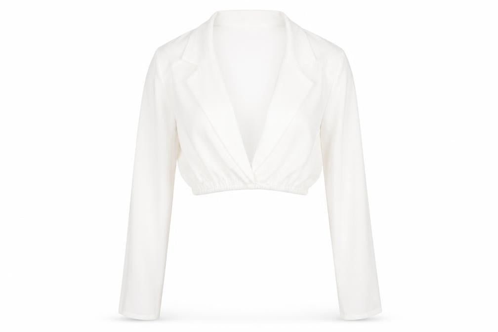 Womens UK Size 6 PRETTYLITTLETHING White Cropped Blouse