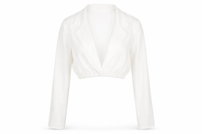 Womens UK Size 6 PRETTYLITTLETHING White Cropped Blouse