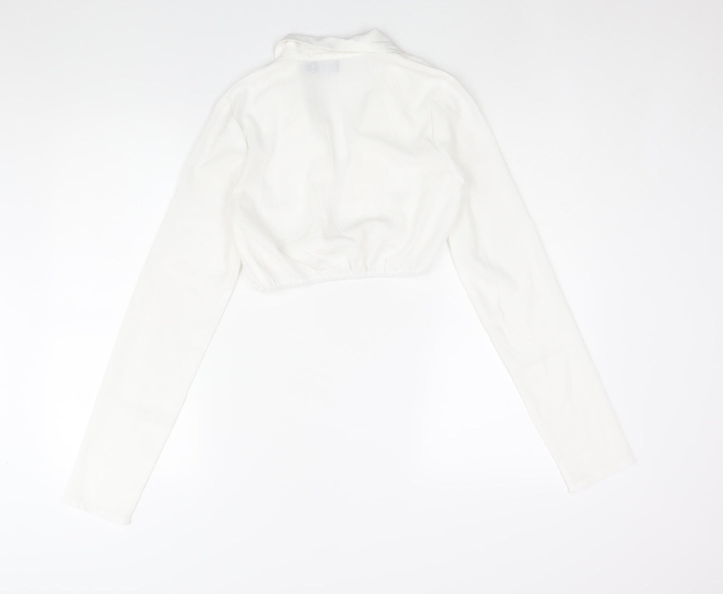 Womens UK Size 6 PRETTYLITTLETHING White Cropped Blouse