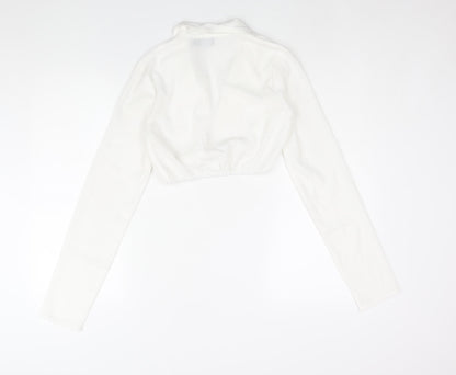 Womens UK Size 6 PRETTYLITTLETHING White Cropped Blouse