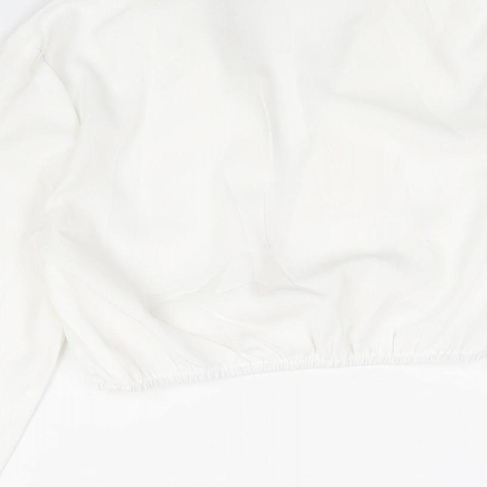 Womens UK Size 6 PRETTYLITTLETHING White Cropped Blouse