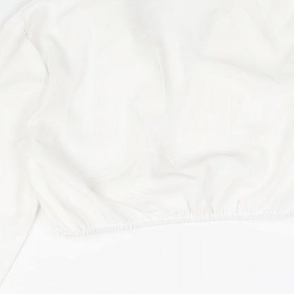 Womens UK Size 6 PRETTYLITTLETHING White Cropped Blouse