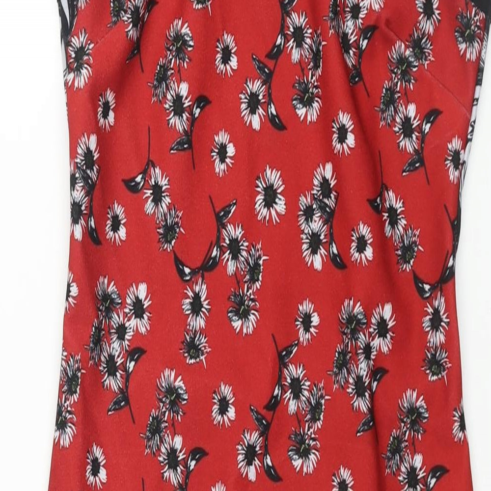 NEXT Womens Multicoloured Geometric Polyester Bodycon Size 8 Round Neck Zip