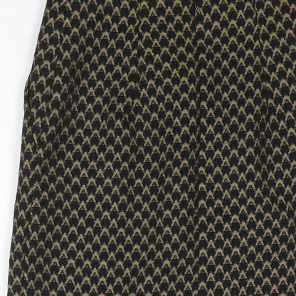 Marks and Spencer Womens Black Geometric Polyester Straight & Pencil Skirt Size 8 Zip