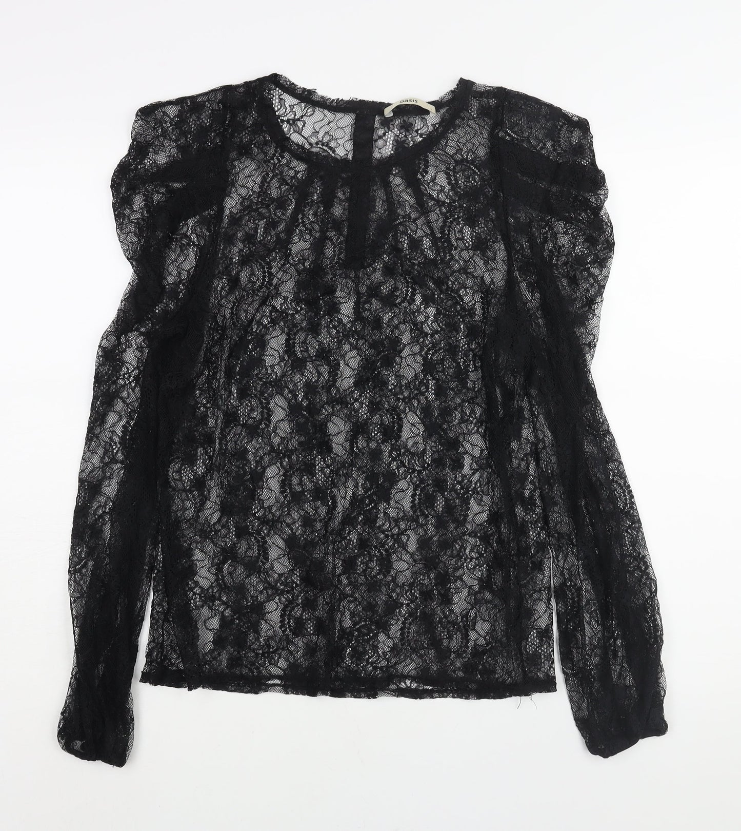 Womens UK Size L Oasis Black Basic Blouse