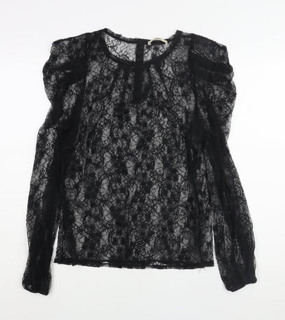Womens UK Size L Oasis Black Basic Blouse