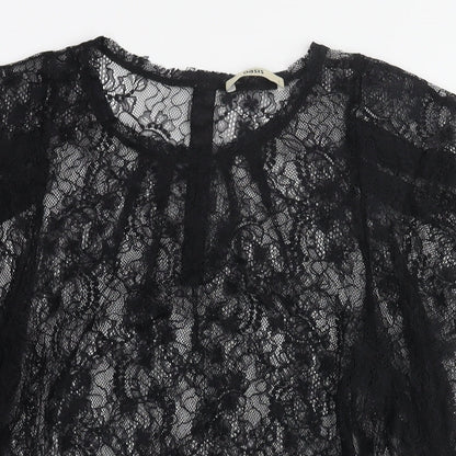 Womens UK Size L Oasis Black Basic Blouse
