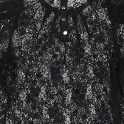 Womens UK Size L Oasis Black Basic Blouse