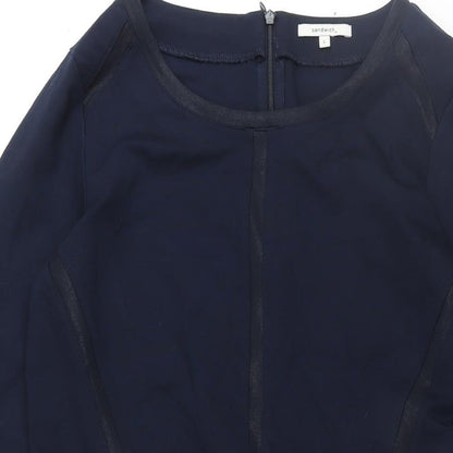 Sandwich Womens Blue Viscose Shift Size L Round Neck Zip