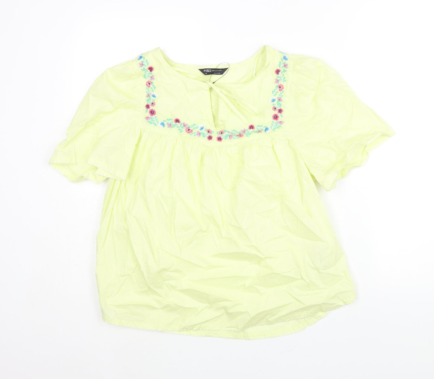 Womens UK Size 10 Marks and Spencer Green Basic Blouse