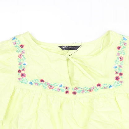 Womens UK Size 10 Marks and Spencer Green Basic Blouse