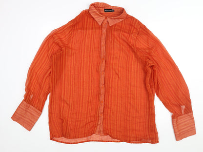 Womens UK Size 6 PRETTYLITTLETHING Orange Basic Button-Up
