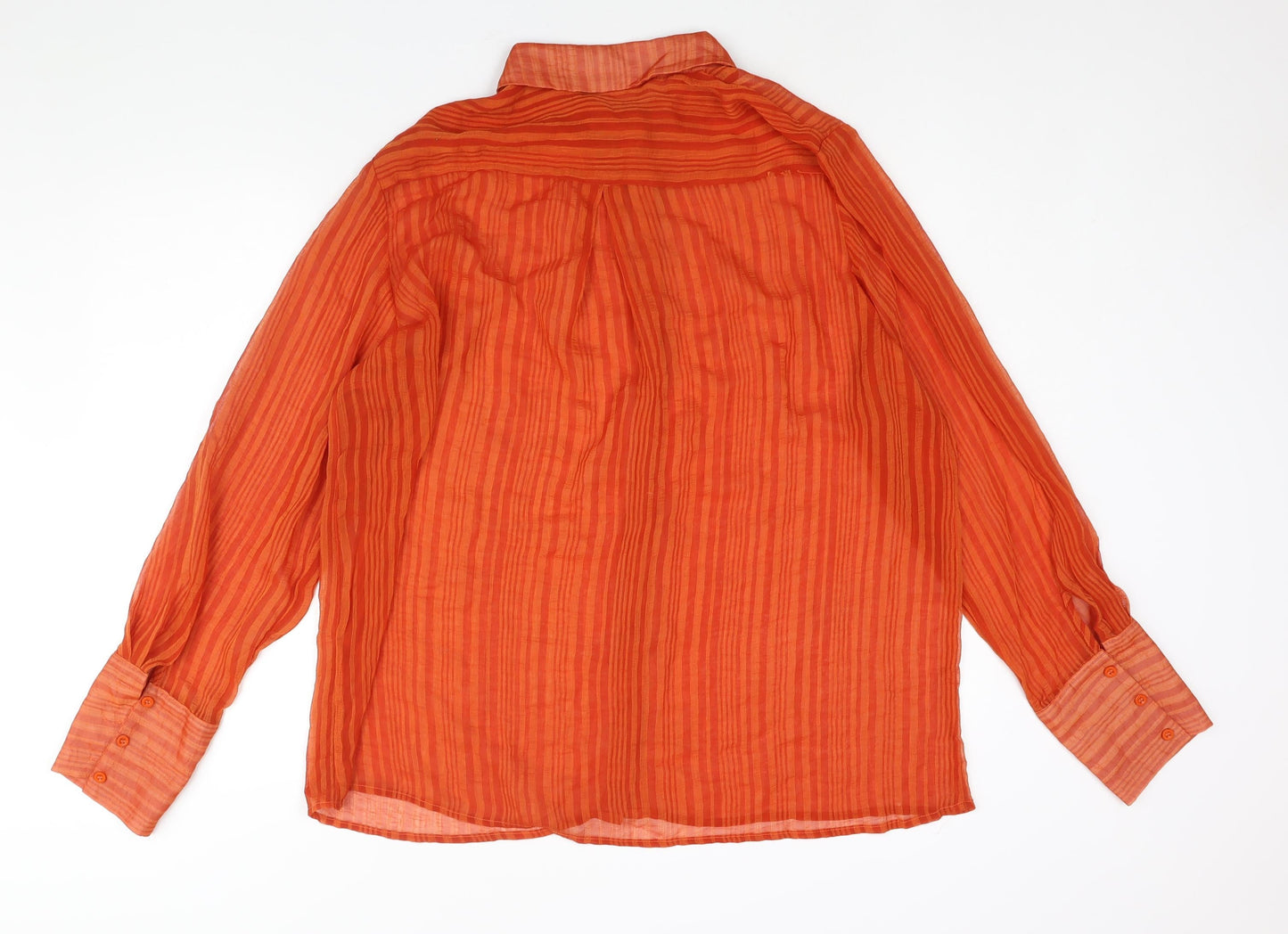 Womens UK Size 6 PRETTYLITTLETHING Orange Basic Button-Up