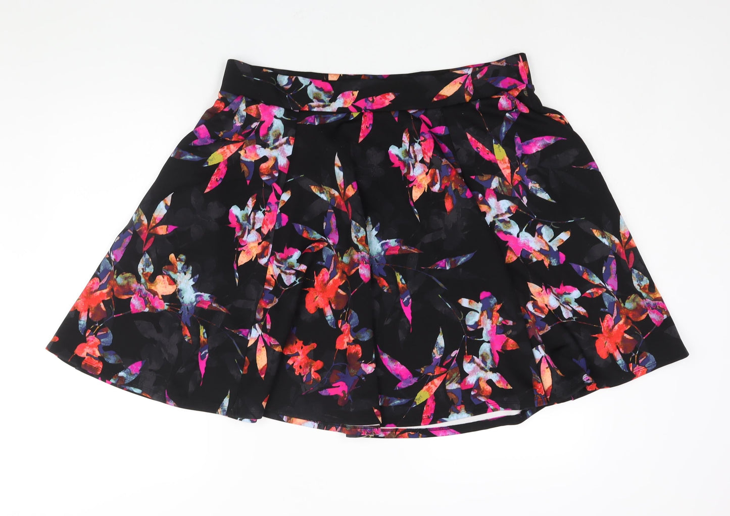 Torrid Womens Black Floral Polyester Skater Skirt Size 36 in
