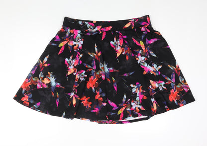 Torrid Womens Black Floral Polyester Skater Skirt Size 36 in