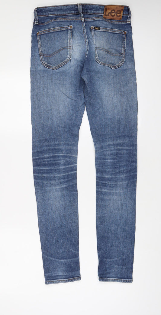 Lee Mens Blue Cotton Skinny Jeans Size 28 in L32 in Regular Zip
