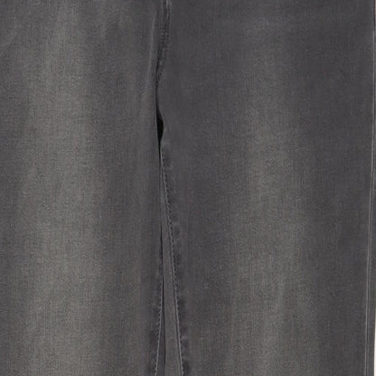 Levi's Womens Grey Cotton Straight Jeans Size 32 in L30 in Slim Zip