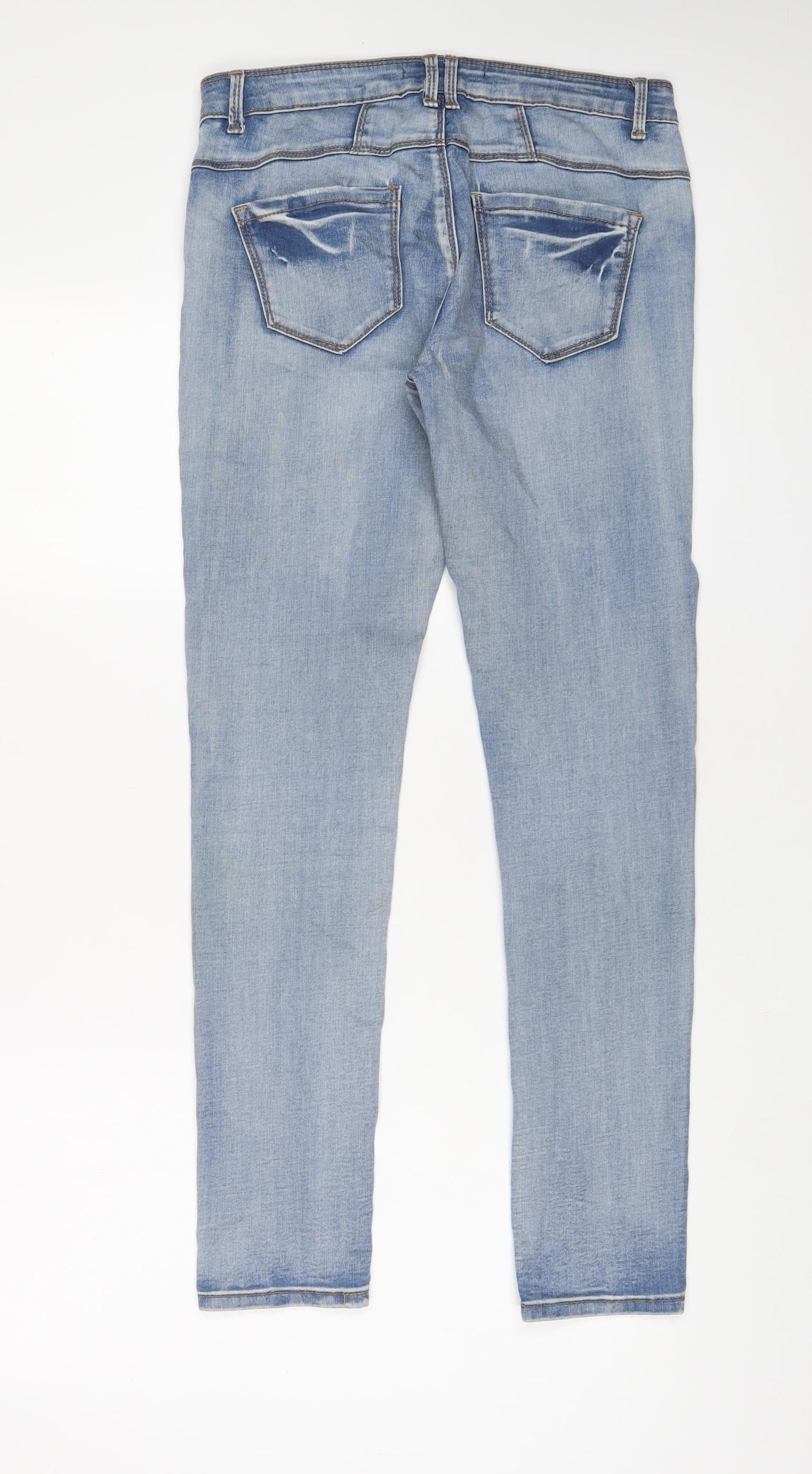 MyHolliys Womens Blue Cotton Skinny Jeans Size M L29 in Regular Zip