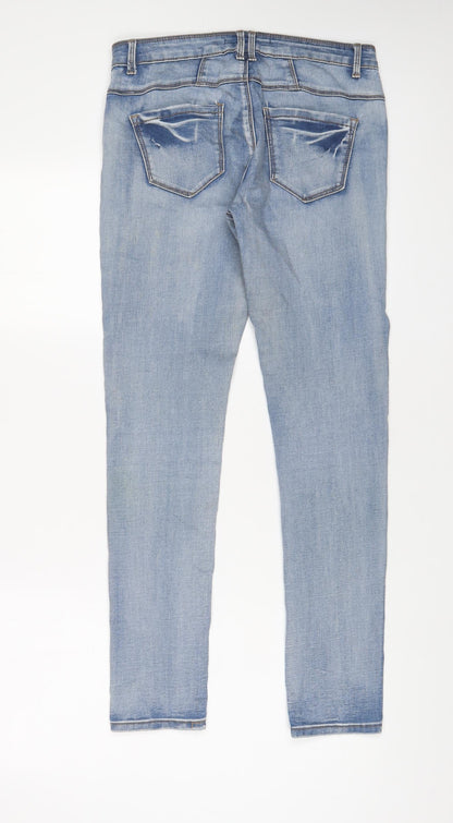 MyHolliys Womens Blue Cotton Skinny Jeans Size M L29 in Regular Zip