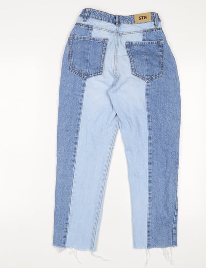 Womens UK Size 4 Stradivarius Regular Fit Straight Blue Jeans