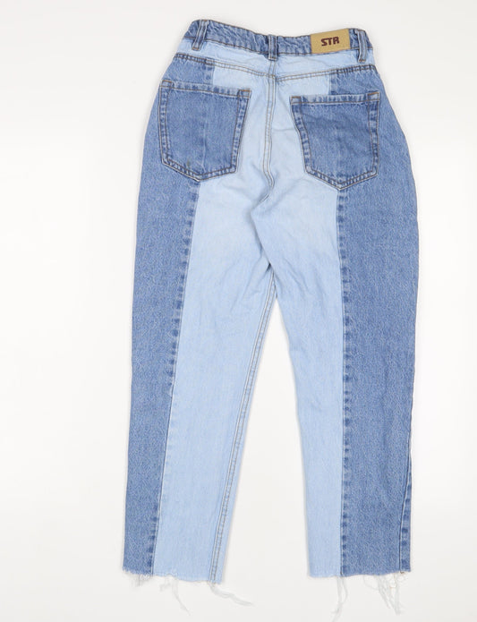 Womens UK Size 4 Stradivarius Regular Fit Straight Blue Jeans